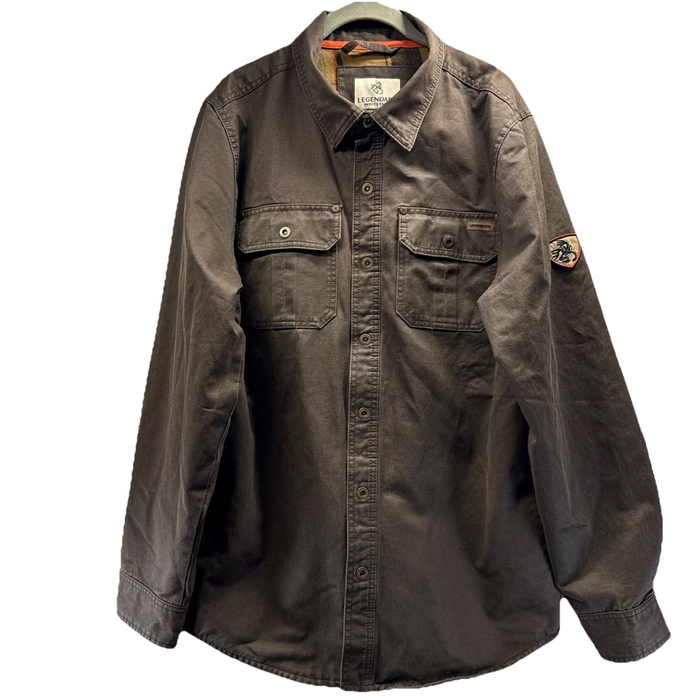 Legendary Whitetails Flannel Lined Journeyman Rugged Snap Up Shirt Jacket Med